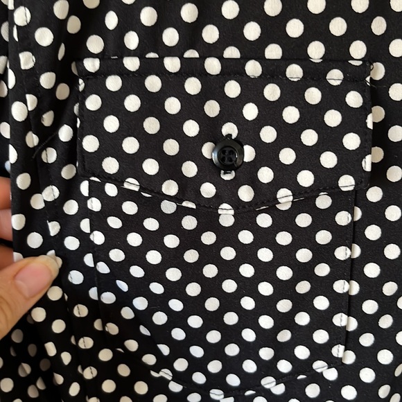 Stretch polka dots black and white comfy blouse - Picture 4 of 7